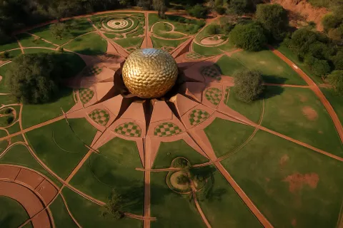 Auroville in Puducherry - tourist attraction to visit with Karthi Travels