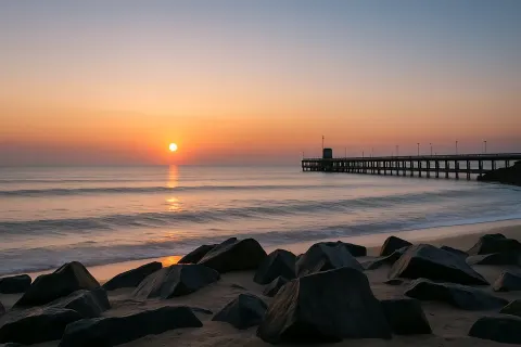 Promenade Beach (Rock Beach) in Puducherry - tourist attraction to visit with Karthi Travels