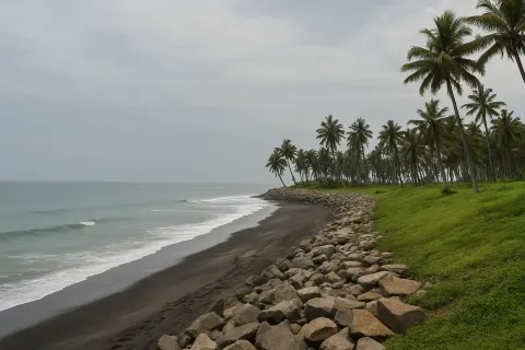 Thiruvambadi Black Beach in Varkala - tourist attraction to visit with Karthi Travels